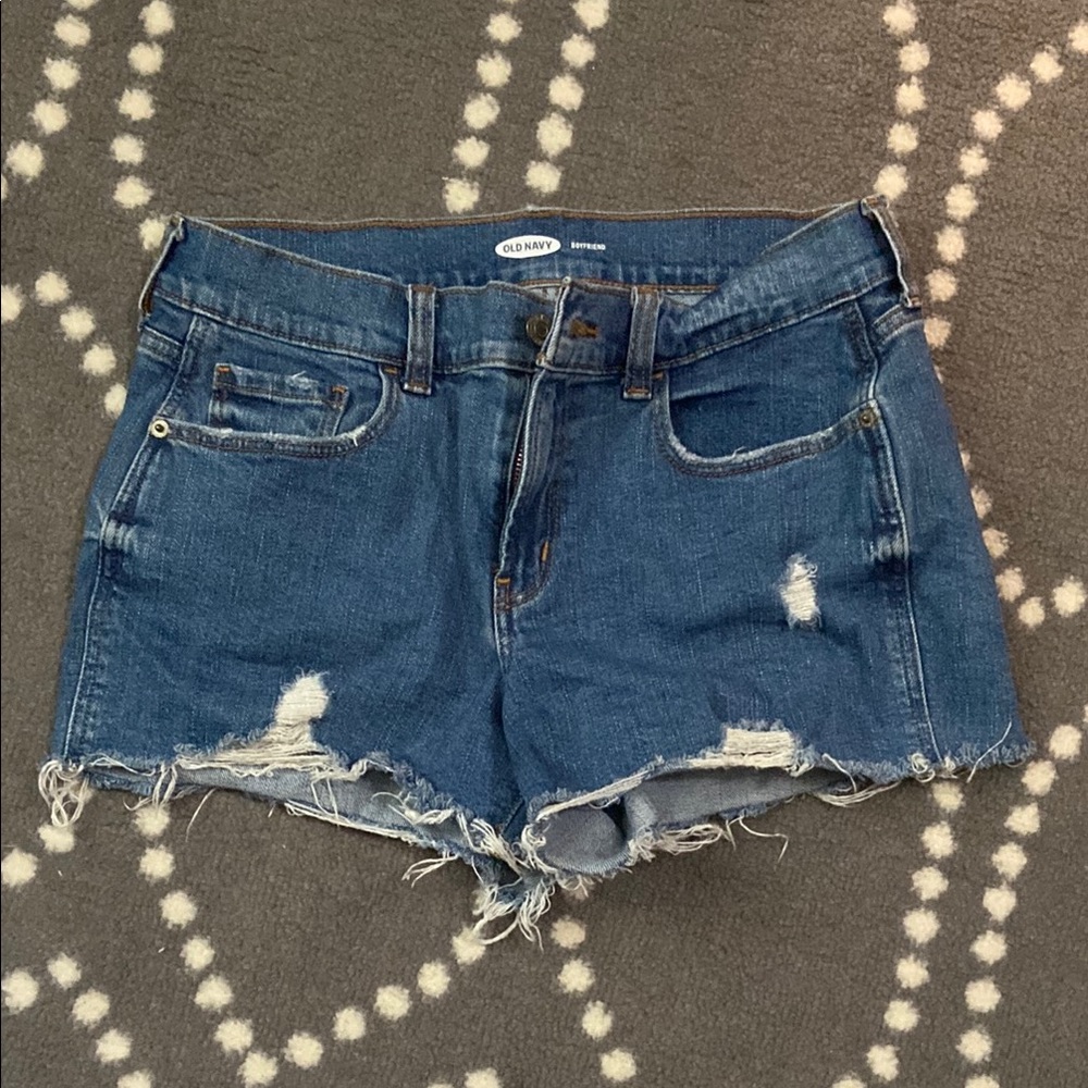 Old Navy Blue Jean Shorts Distressed Cut-Off Style